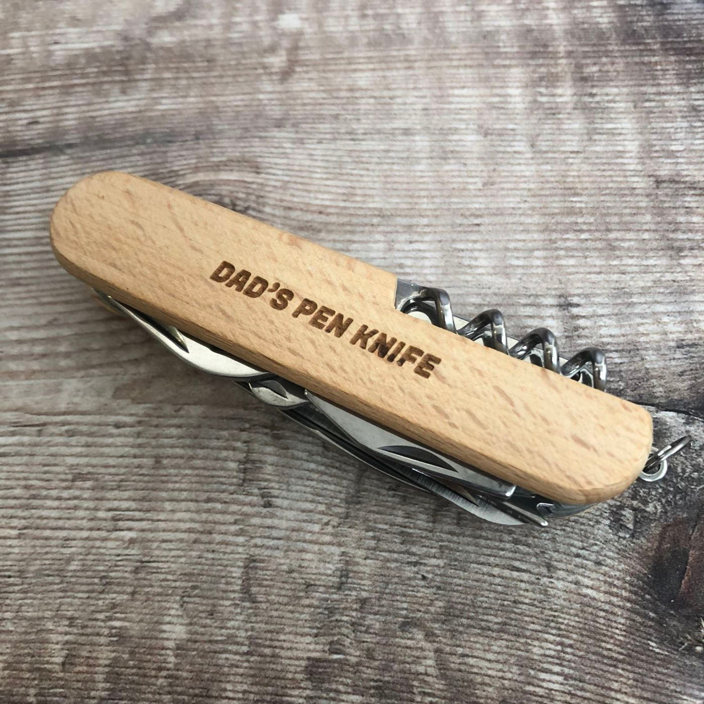Personalised Engraved Pen Knife | Stainless Steel Pocket Knife | Beech Wood Pen Knife | Gift for Birthday Anniversary Father's Day Christmas