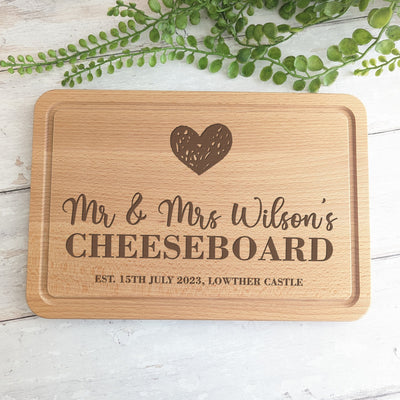 Personalised CheeseBoard Engraved Wooden Cutting Boards - Chopping Board for Cheese or Snacks