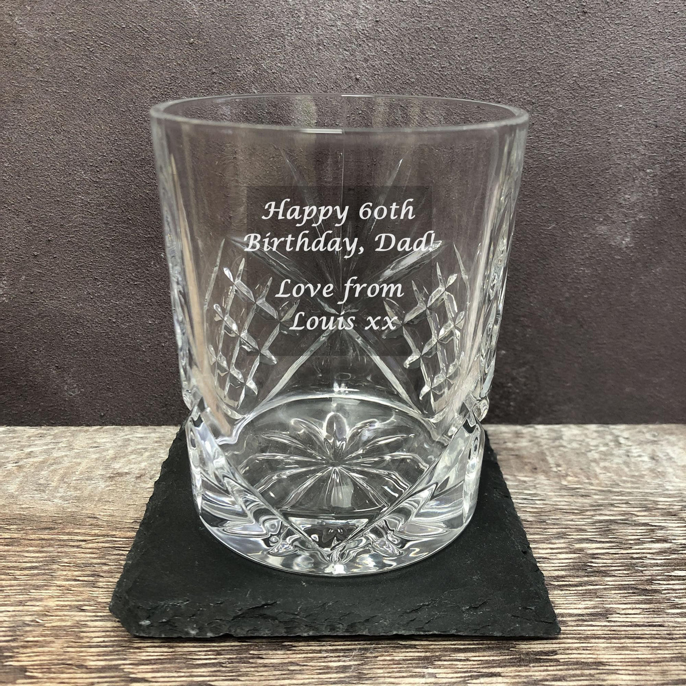 Personalised Classic Whiskey Tumbler 100ml - Engraved Whisky Glass with ANY TEXT/NAME, Birthday/Christmas/Wedding Gift for Men Best Man Him