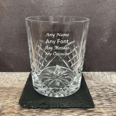 Personalised Classic Whiskey Tumbler 100ml - Engraved Whisky Glass with ANY TEXT/NAME, Birthday/Christmas/Wedding Gift for Men Best Man Him