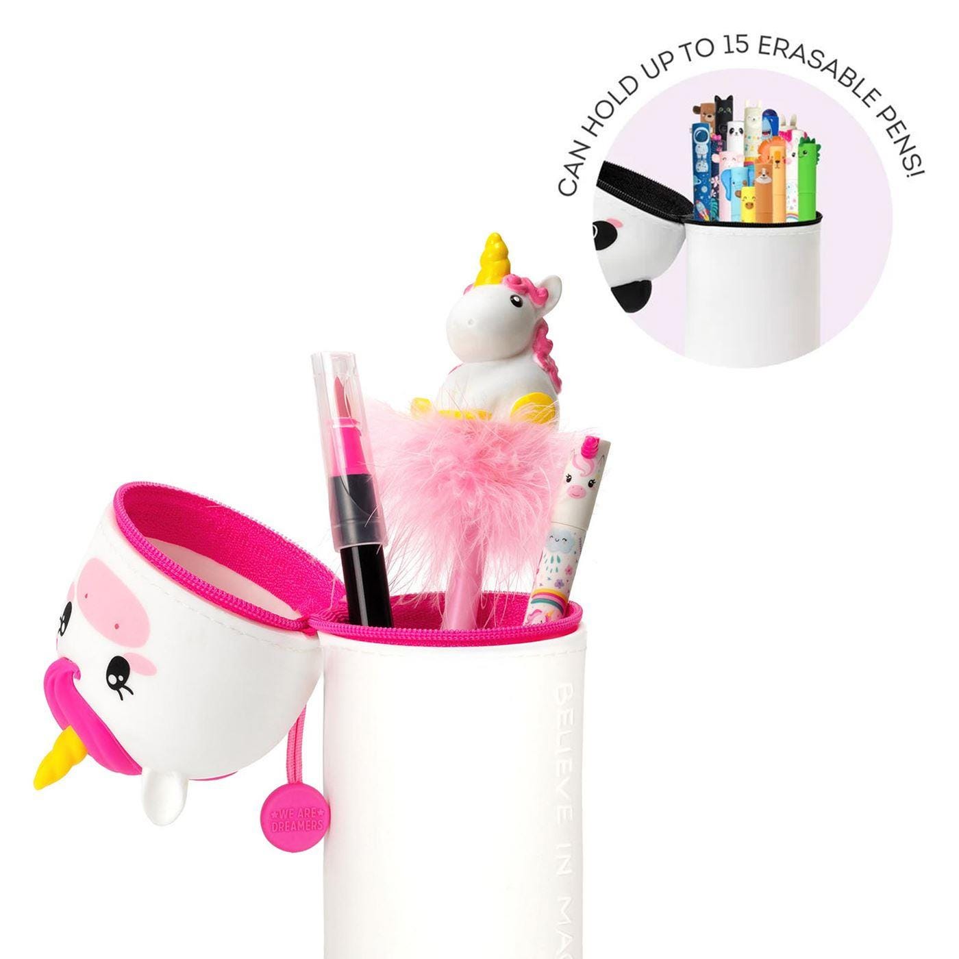 Legami Kawaii 2 in 1 Soft Silicone Pencil Case - Kawaii - Unicorn, Valentines Gifts, Cute Gifts, Cute Pencil Case, Legami Stationery