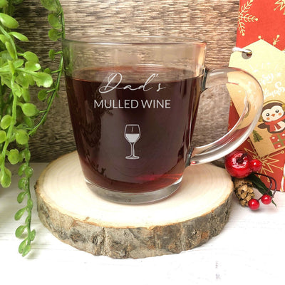 Personalised Glass Mulled Wine Mug - Wine Glass
