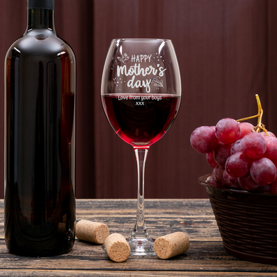Engraved Wine Glass - Happy Mother's Day