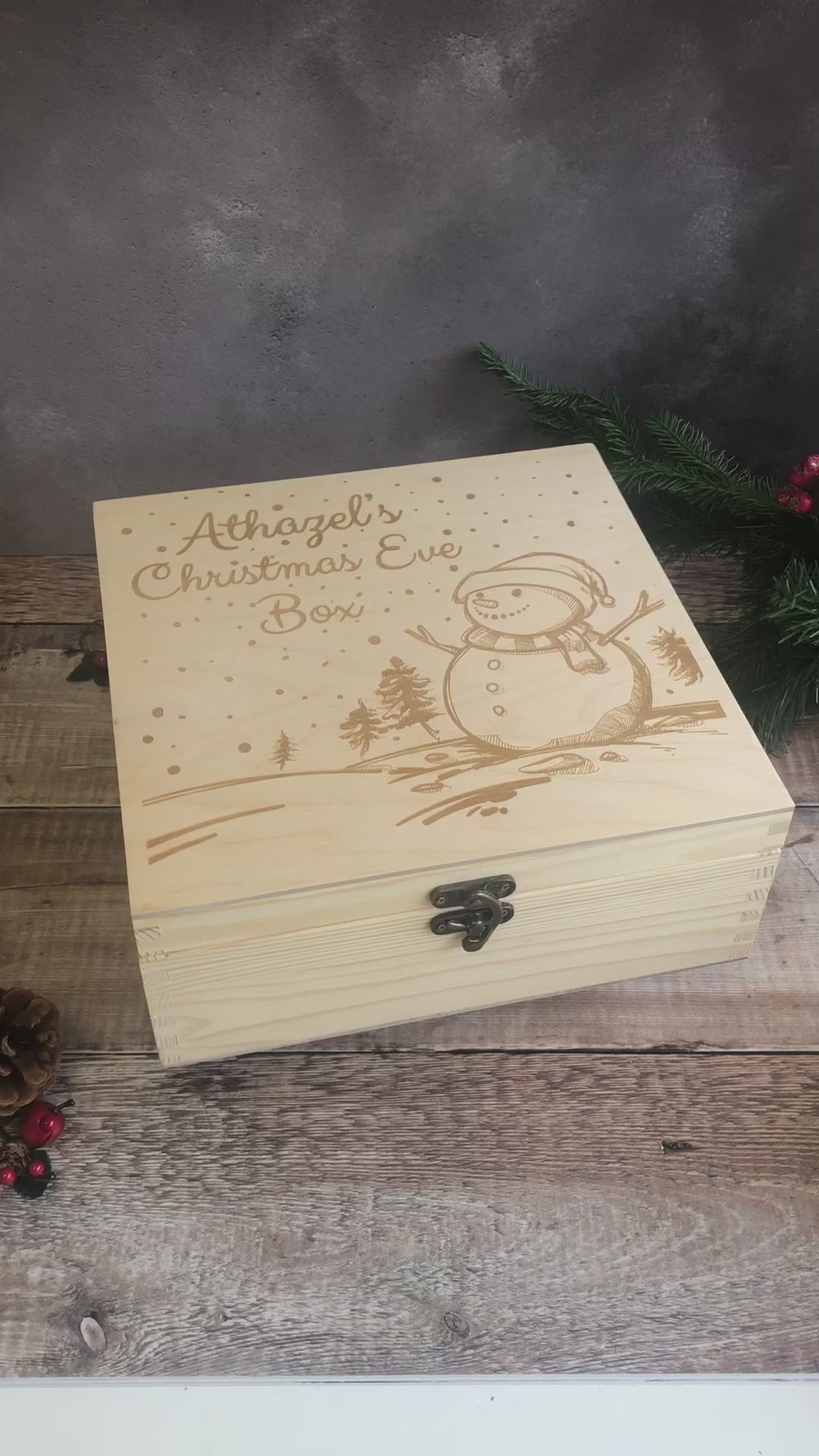 Personalised Christmas Eve Box - Snowy Scene Design