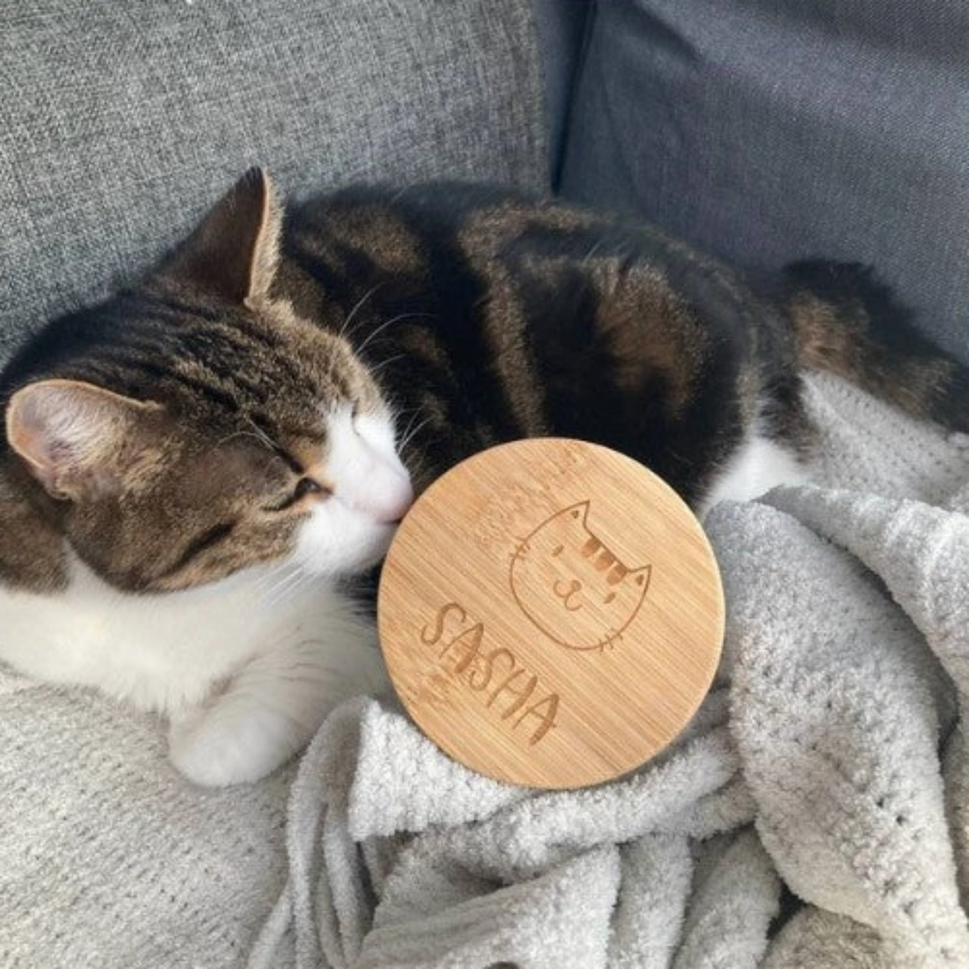 Personalised Glass Cat Treat Storage Jar with Bamboo Lid | Pick Your Size