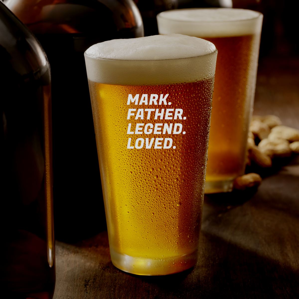 Personalised Pint Glass Contemporary Design - Four Customised Words