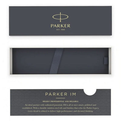 Personalised Parker IM Rollerball & Ballpoint Pen Set - Black & Chrome