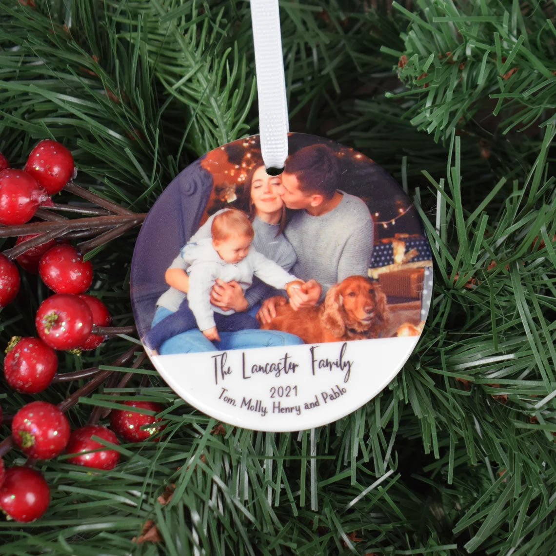 Personalised Family Christmas Photo Bauble