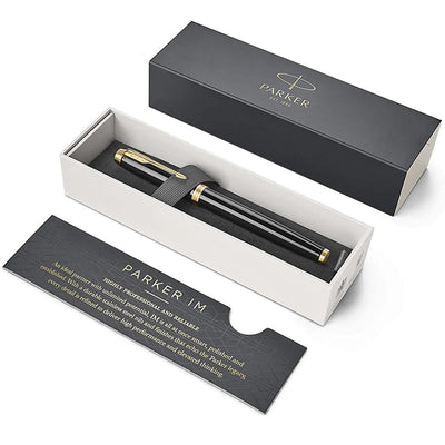 Personalised Parker IM Fountain Pen - Black With Gold Trim