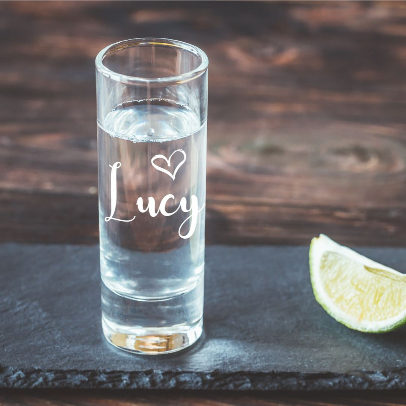 Engraved Shot Glass - Name With Heart