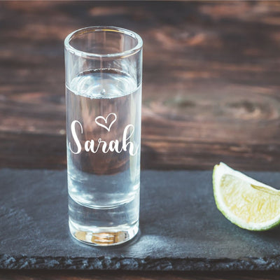 Engraved Shot Glass - Name With Heart