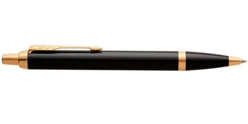 Personalised Parker IM Ballpoint Pen - Black With Gold Trim