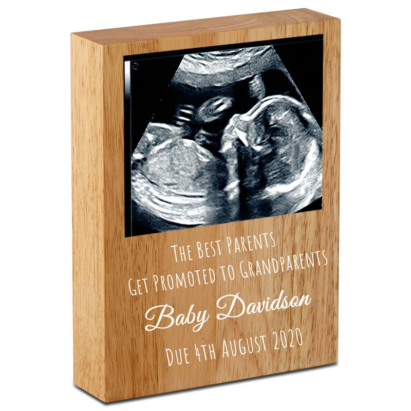 Bespoke Printed Ultrasound Baby Scan Photo Block