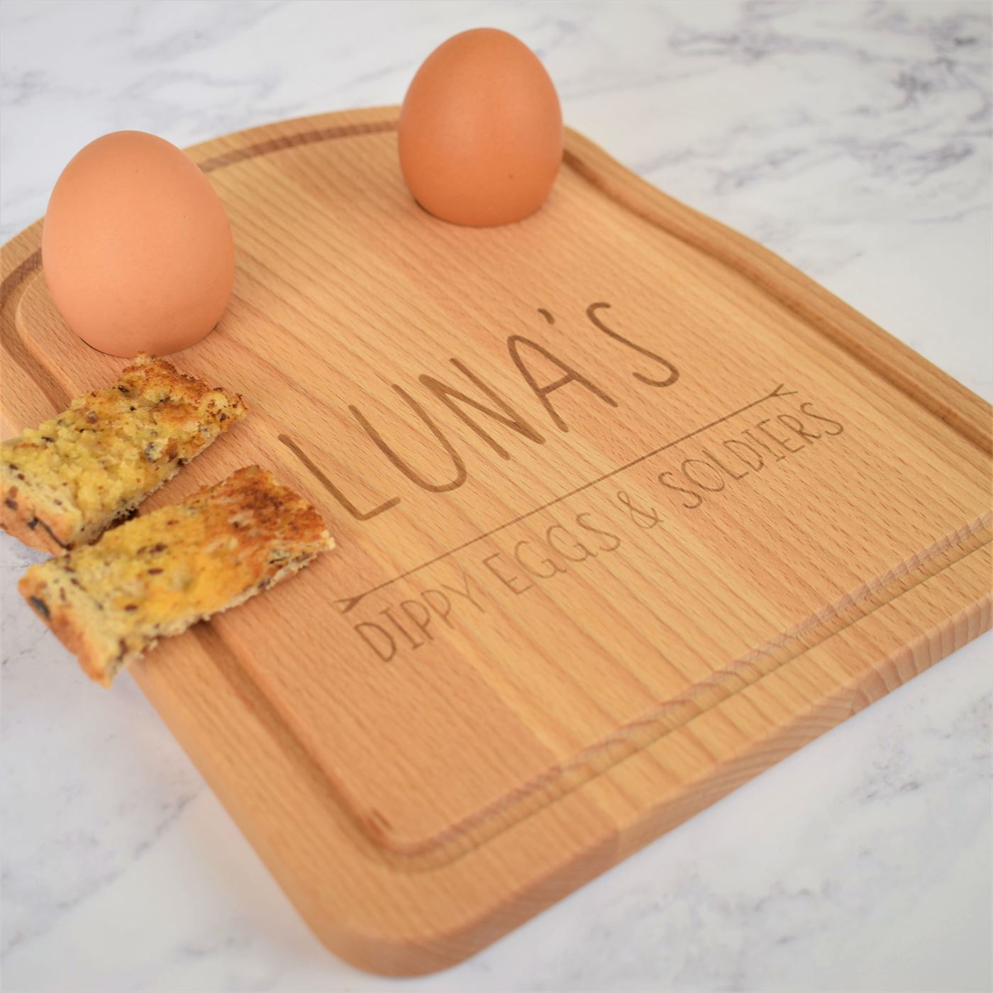 Personalised Egg & Toast Breakfast Board - Name