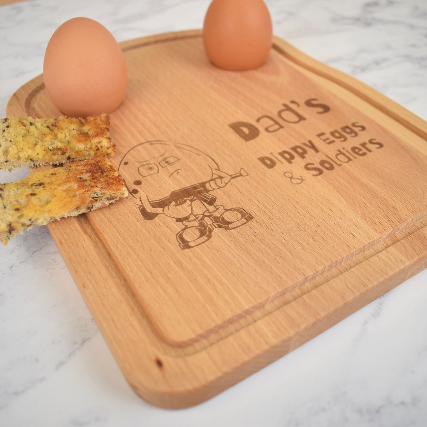 Personalised Egg & Toast Breakfast Board - Army