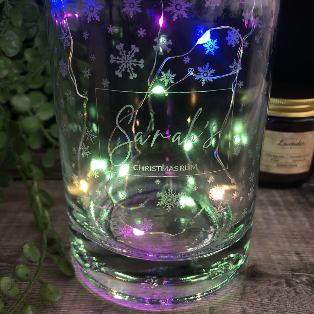 Personalised Spirit Bottle Christmas Snowflakes - 700ml