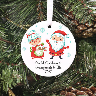 Personalised Ceramic 'Our 1st Christmas as Grandparents' Bauble