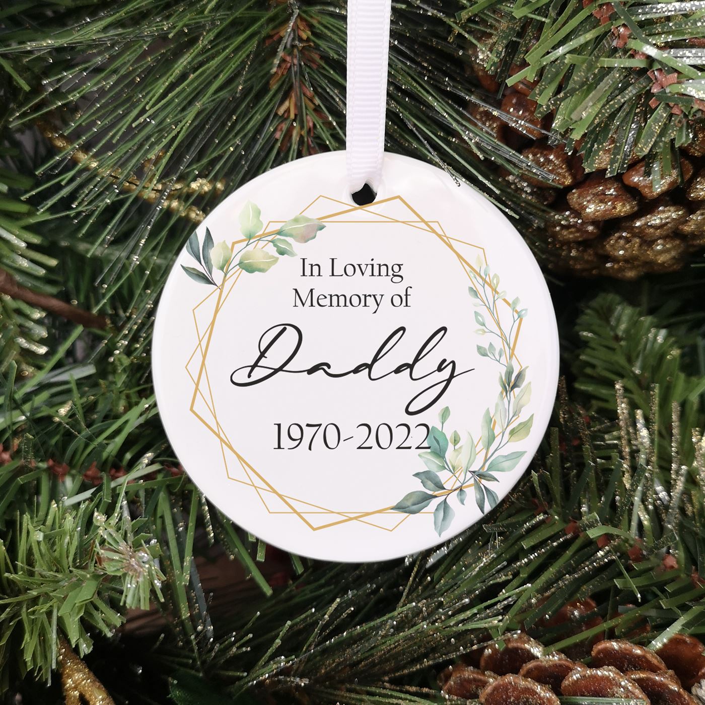 Personalised Remembrance Christmas Bauble - In loving Memory