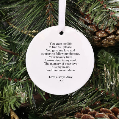 Personalised Remembrance Christmas Bauble - In loving Memory