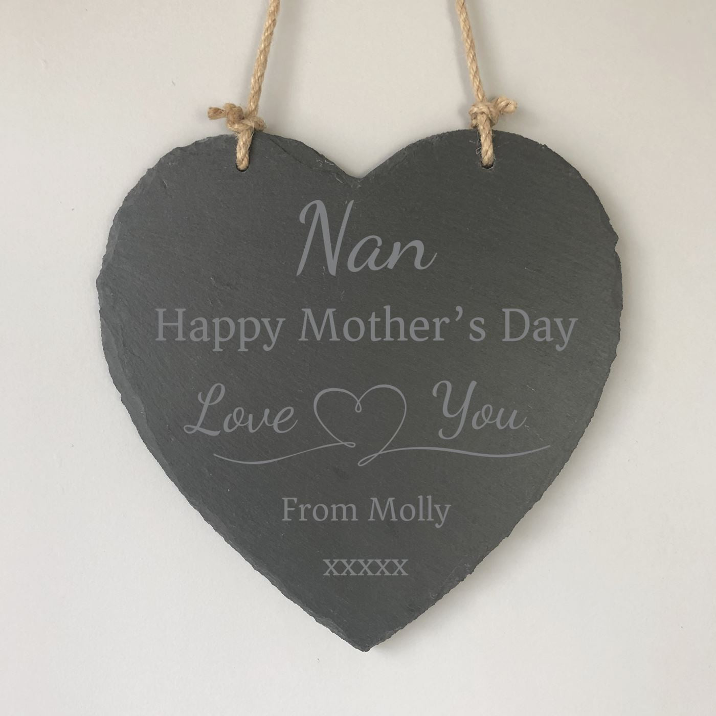 Personalised Slate Heart Plaque  - Happy Mother's Day