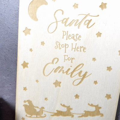 Personalised "Santa, Please Stop Here" Christmas Door Hangers - Multiple Festive Designs