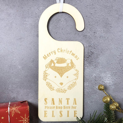 Personalised "Santa, Please Stop Here" Christmas Door Hangers - Multiple Festive Designs