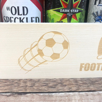 Personalised Wooden Beer Carrier - Daddy's Football Beer
