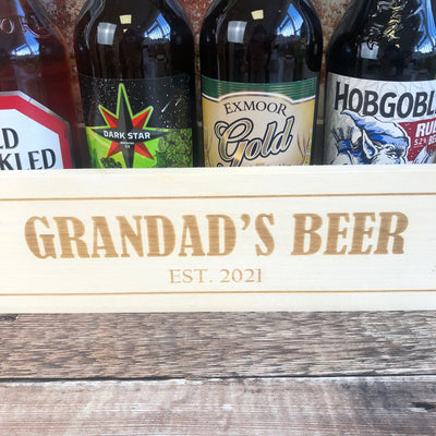 Personalised Wooden Beer Carrier - Grandad's Beer