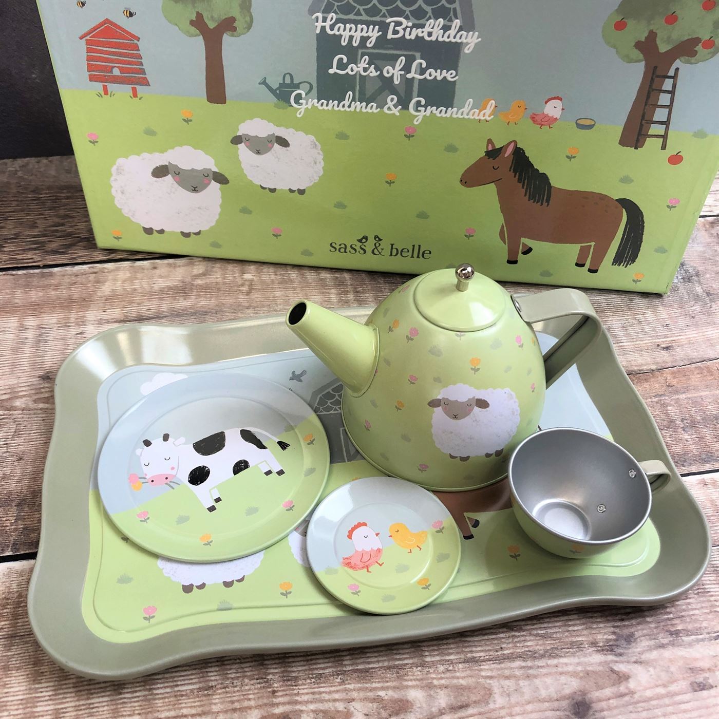 Personalised Kids Tea Set - Farmyard Friends 