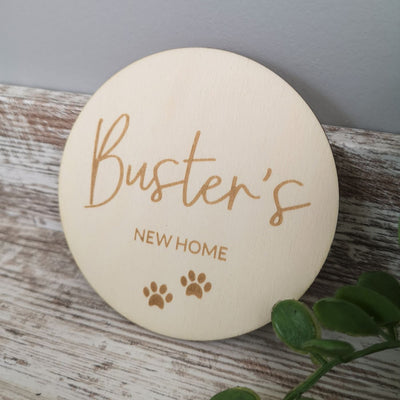 Personalised New Dog Announcement Wooden Sign - New Puppy