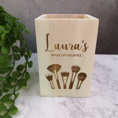 Personalised Wooden Pen Pot - Make Up