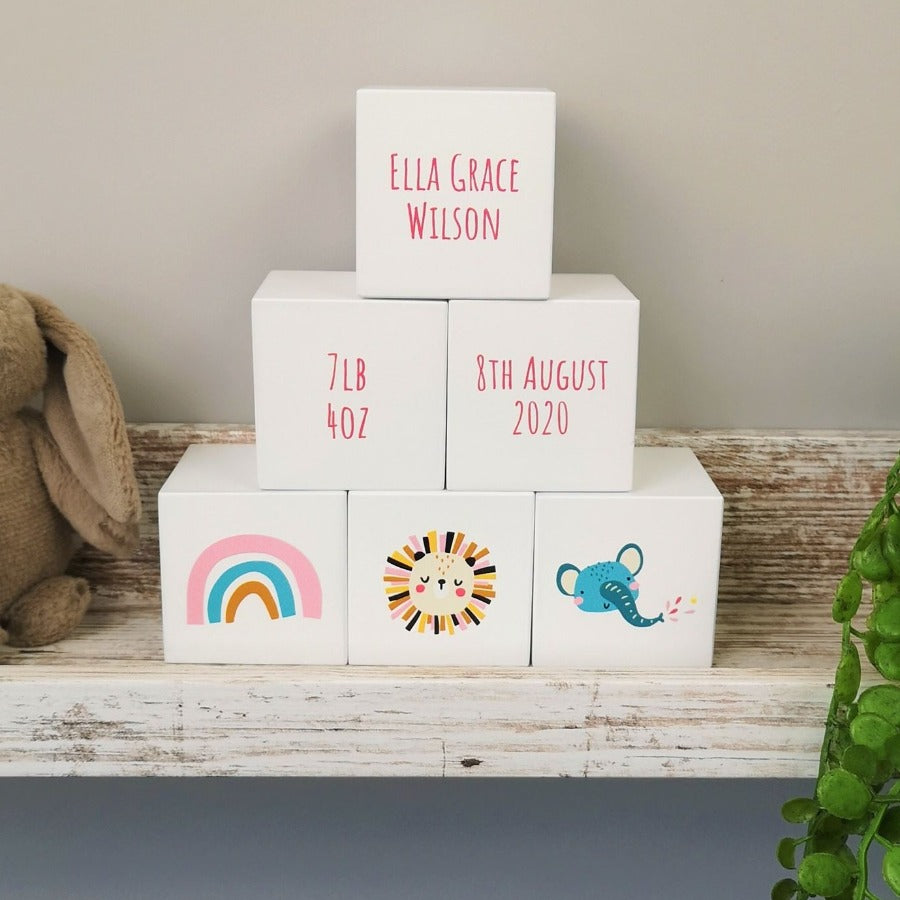 Personalized wooden baby blocks online