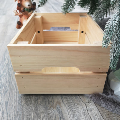 Personalised Christmas Eve Box Wooden Pine Crate - Christmas Town