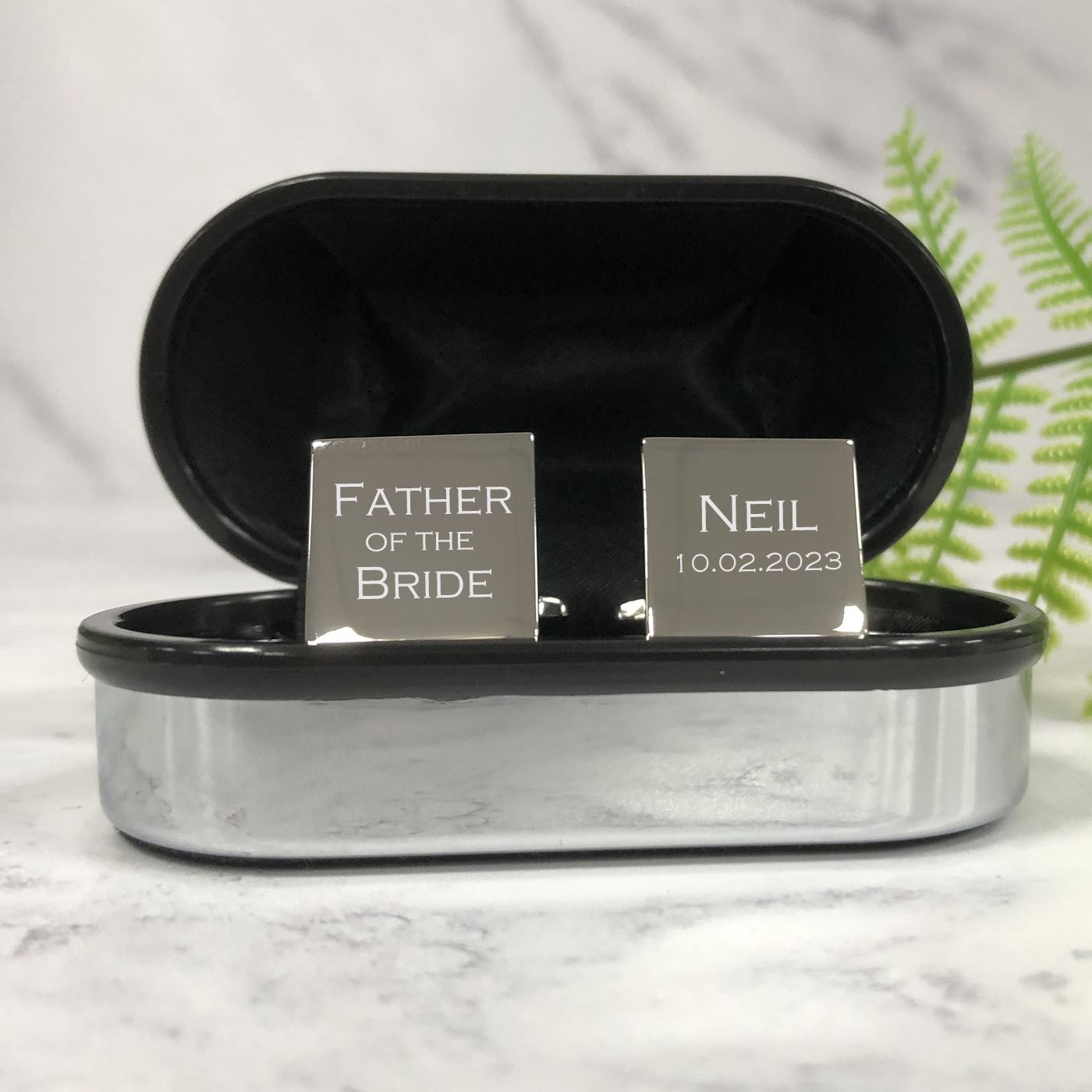 Personalised Square Wedding Cufflinks - Father Of The Bride