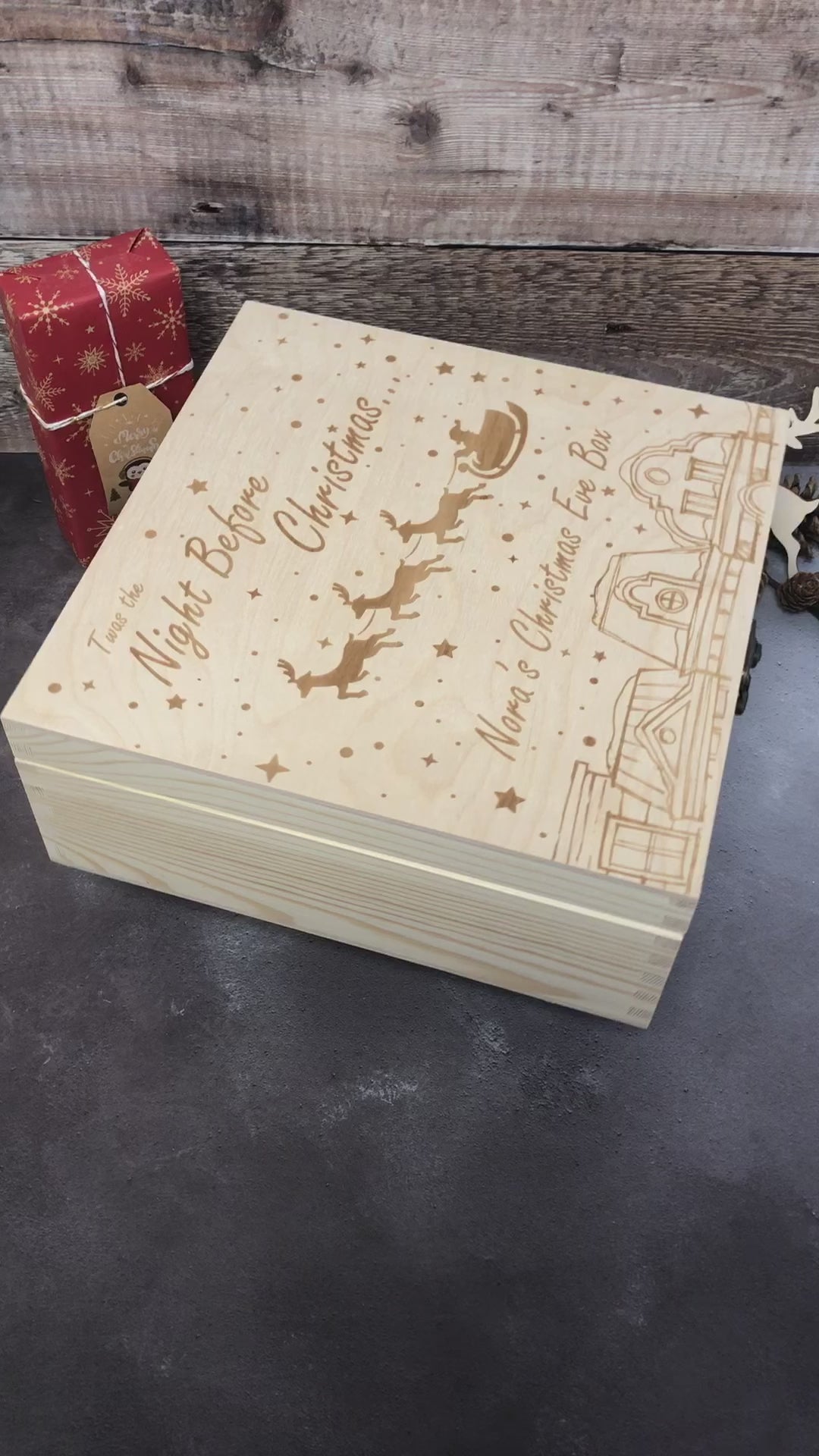 Personalised Wooden Christmas Eve Box - The Night Before Christmas