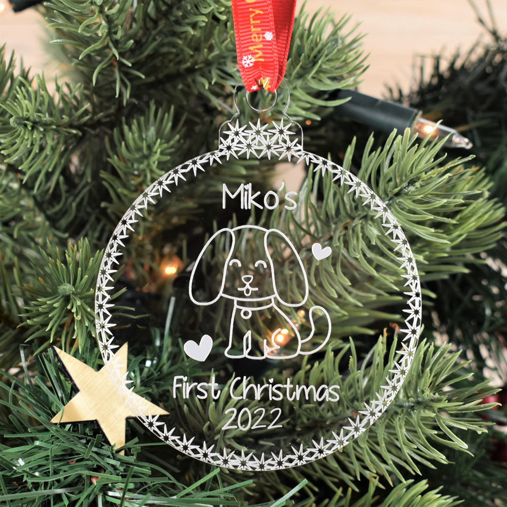 Personalised Christmas Tree Bauble - Dog Christmas