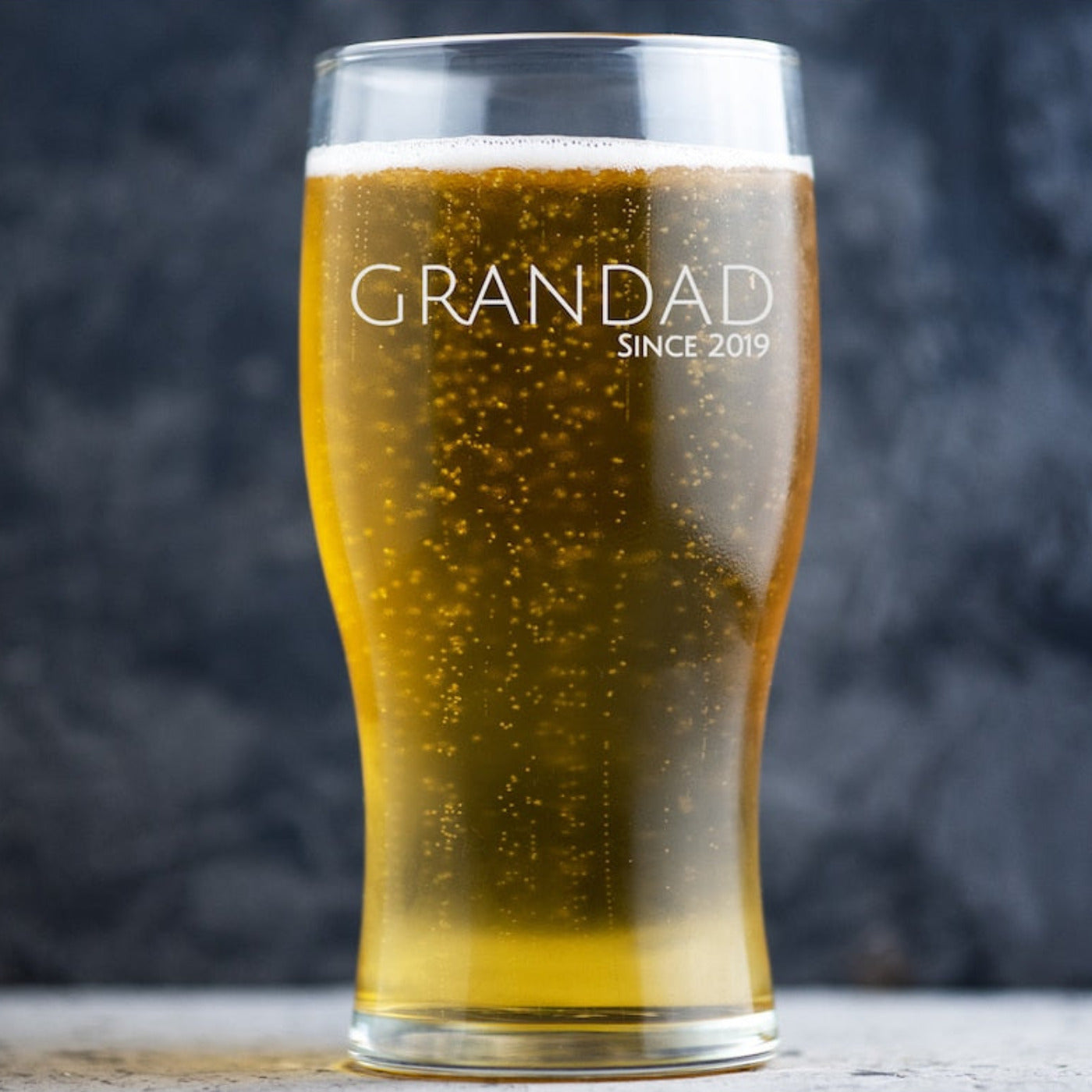 Personalised Beer Glass Classic Design - Daddy Since 'Year'