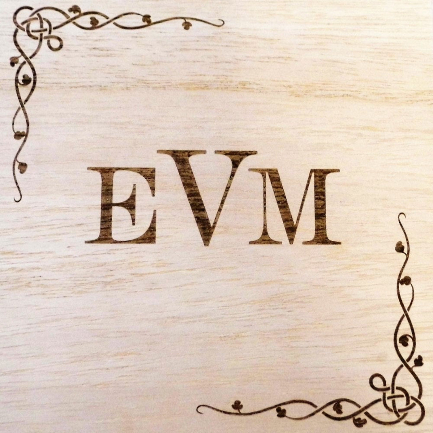 Personalised, Engraved Wooden Keepsake Box - Initials
