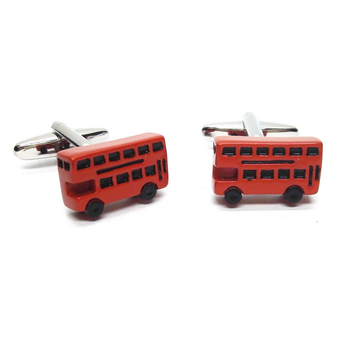 UK England London Red Bus Cufflinks & Engraved Gift Box (X2PSN065) - Novelty Cufflinks, Personalised Cufflinks Box
