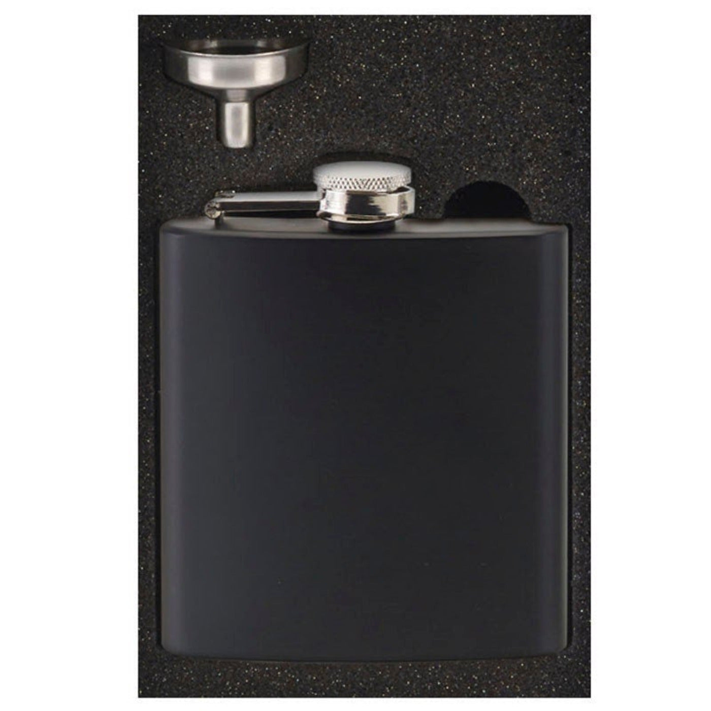 Personalised Black Hip Flask with Bow Tie Design