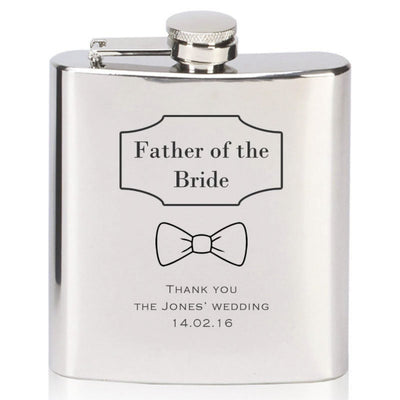 Personalised Wedding Hip Flask - Father Of The Bride, Groom, Usher, Best Man