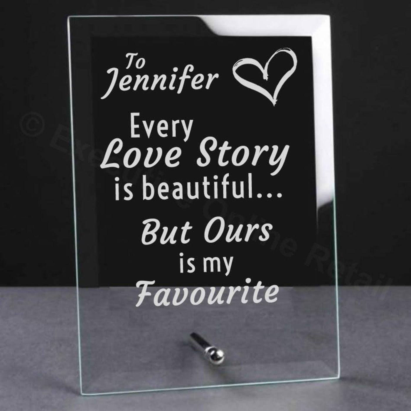 Personalised Engraved Every Love Story Glass Plaque