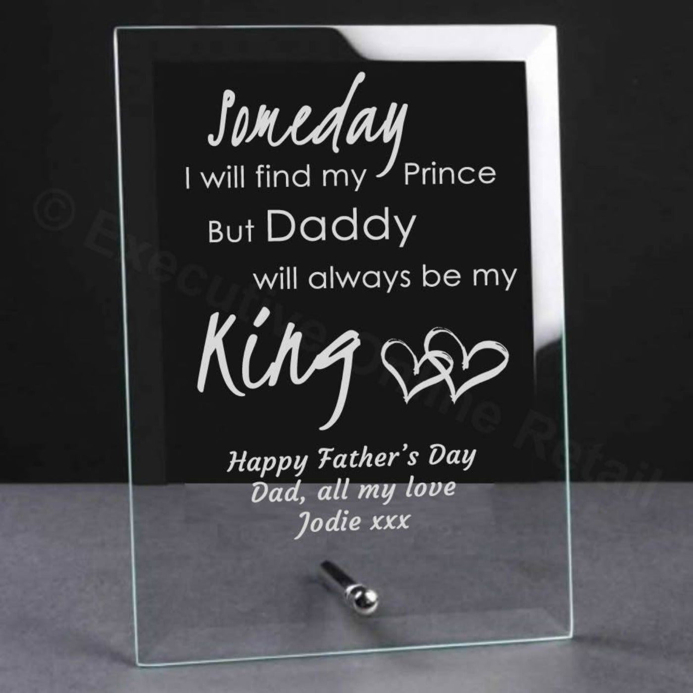 Personalised Father's Day Glass Plaque - Prince