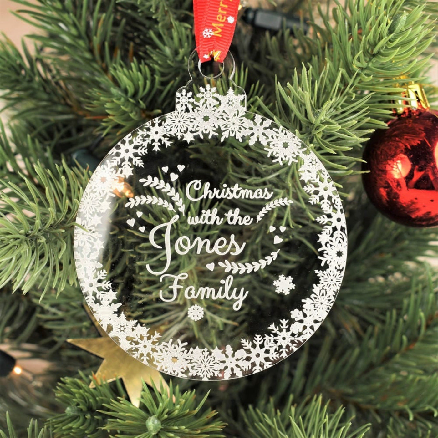 Personalised Christmas Bauble - Christmas With Our Family