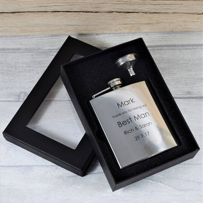 Personalised Wedding Hip Flask - Gift For Ushers & Best Men