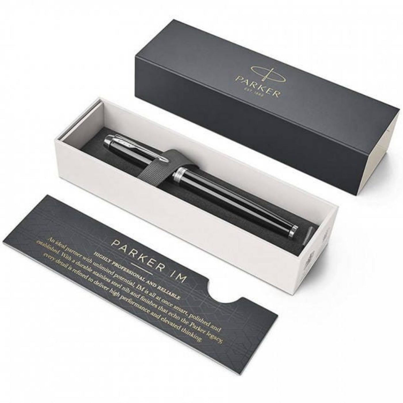 Personalised Parker IM Black with Chrome Trim Fountain Pen