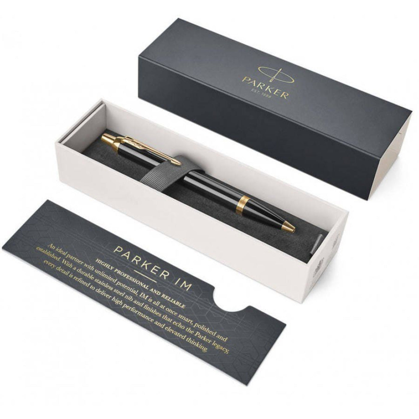 Personalised Parker IM Black With Gold Trim Ballpoint Pen