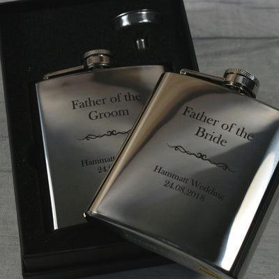 Personalised Wedding Hip Flask - Father Of The Bride, Groom, Usher, Groomsman