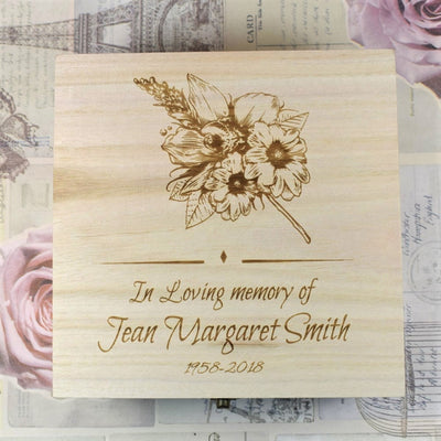 Personalised Floral Remembrance Keepsake Box