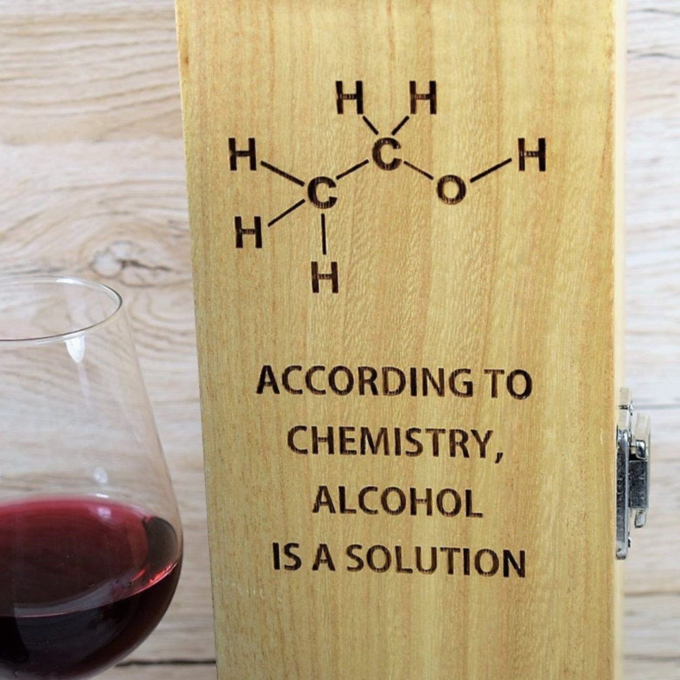 Personalised Wine Box - Alcohol Is A Solution